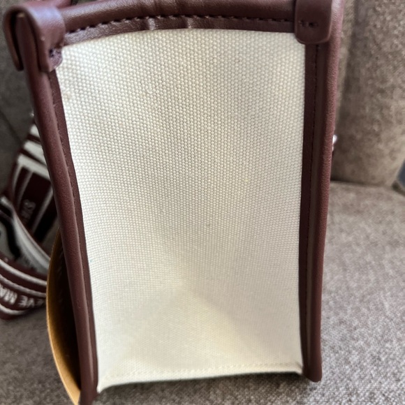 NWT Steve Madden Bwebber Coffee Brown satchel canvas tote bag crossbody strap - Picture 7 of 8